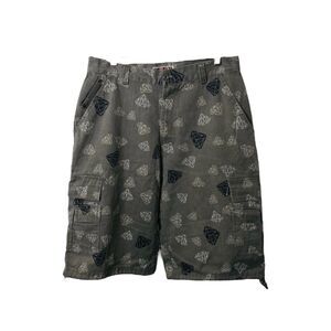 Henry & William New York Men's Cargo Short's Grey Diamond Print Size 34 X 15